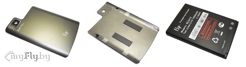 Крышка аккумулятора и аккумулятор в Fly IQ260