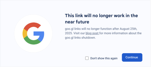 Ссылки, сокращенные через сервис goo.gl, перестанут работать в 2025 году Ссылки, сокращенные через сервис goo.gl, перестанут работать в 2025 году