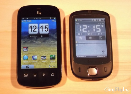 Fly E195 и HTC Touch